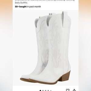 White Western-Style Women's Boots